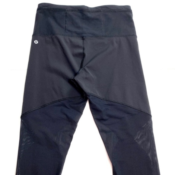 LULULEMON × SoulCycle Rare Logo Meshed 7/8 Leggings Tights in Black Size 8 - Picture 6 of 11